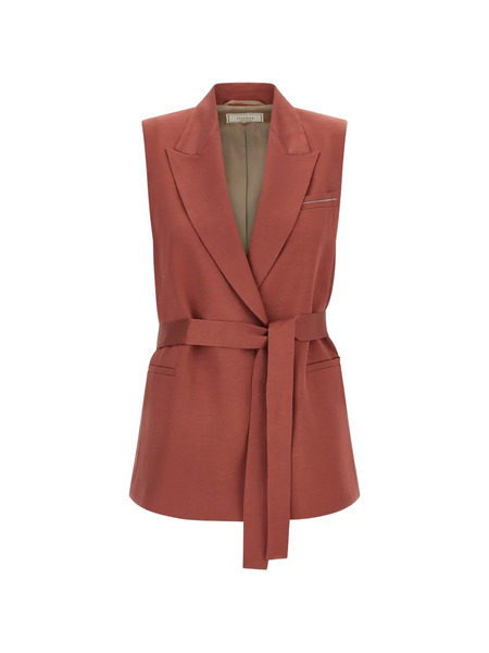 Peserico Double-breasted Peak-lapels Vest - Red 
