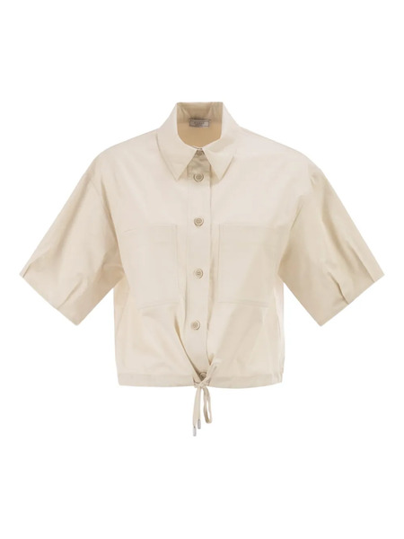  Peserico Drawstring-detail Shirt - Neutrals 