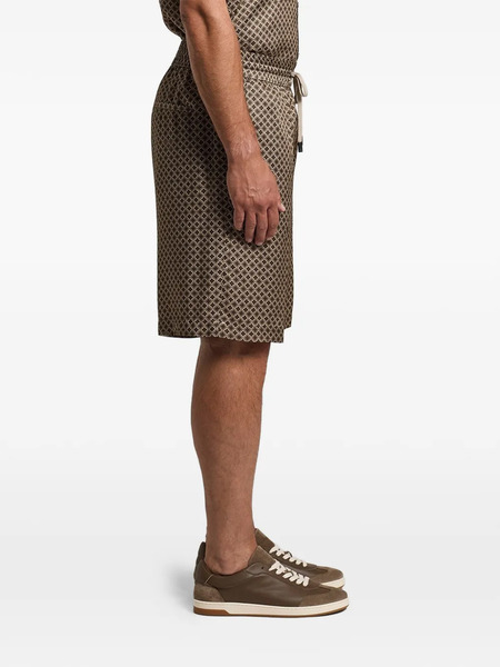  Peserico Drawstring Patterned Shorts - Brown 