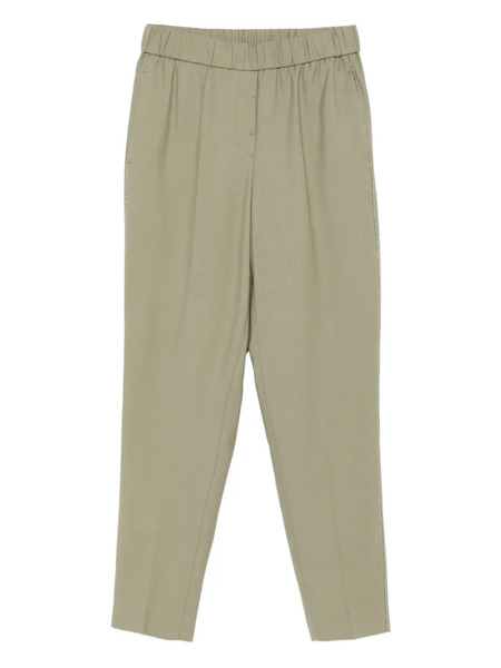  Peserico Elastic-waist Embellished Trousers - Green 