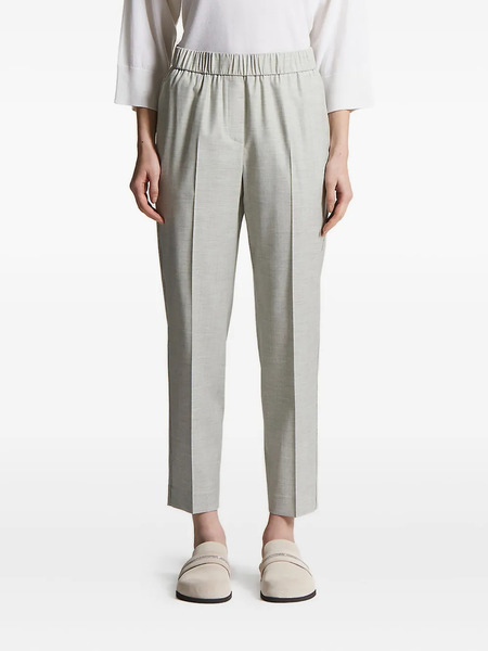 Peserico Elastic-waistband Side-stripe Trousers - Grey 