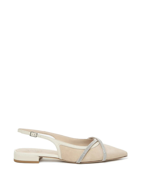  Peserico Embellished-strap Ballet Flats - Neutrals 