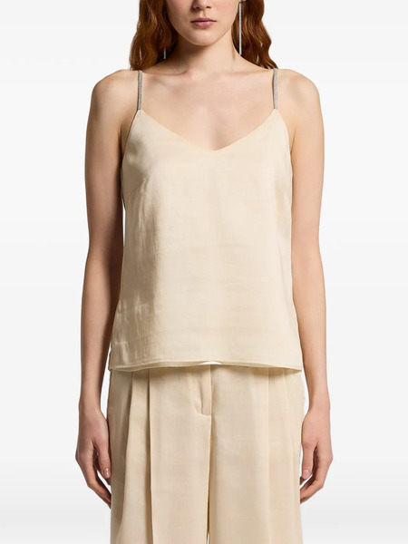  Peserico Embellished Straps Sleeveless Top - Neutrals 