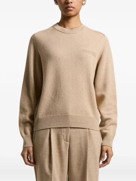  Peserico Embroidered-detail Crew-neck Sweater - Neutrals 