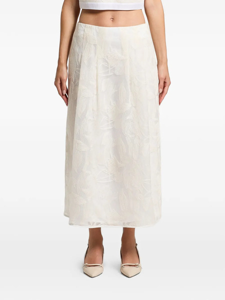  Peserico Floral Print Skirt - Neutrals 