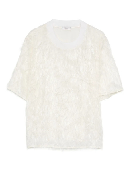  Peserico Fringed Crew-neck T-shirt - Neutrals 