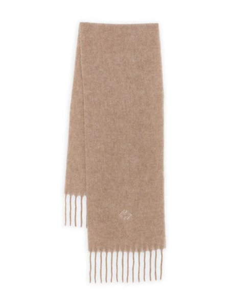  Peserico Fringed Logo Scarf - Neutrals 