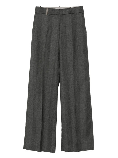  Peserico Herringbone Trousers - Grey 