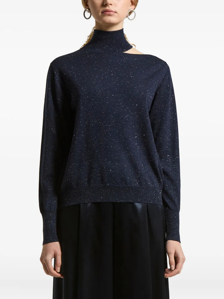  Peserico High-neck Cut-out Sweater - Blue 