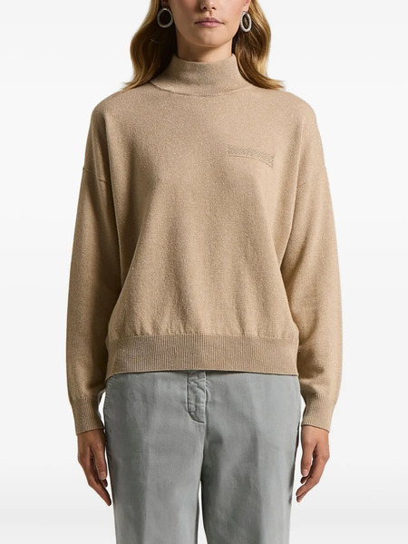  Peserico High-neck Pocket Sweater - Neutrals 