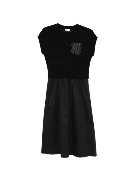  Peserico Knitted-panel Midi Dress - Black 