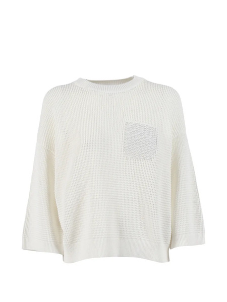  Peserico Knitted Pocket Sweater - White 