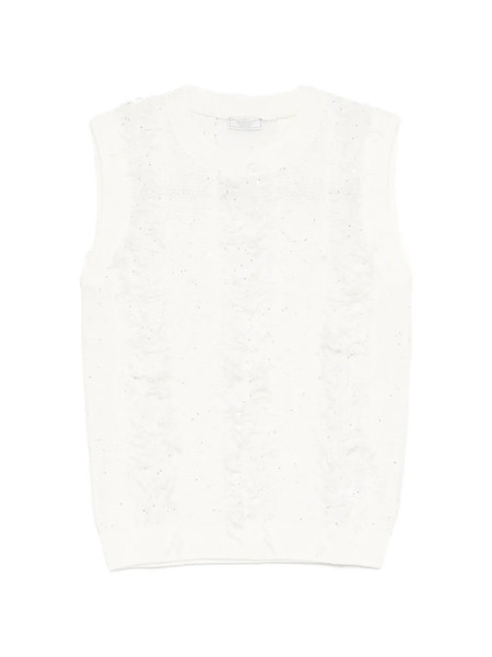  Peserico Knitted Sequin-embellished Vest - White 