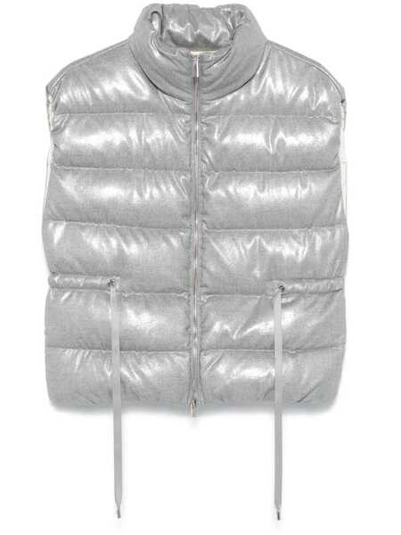  Peserico Lamé-effect Gilet - Grey 