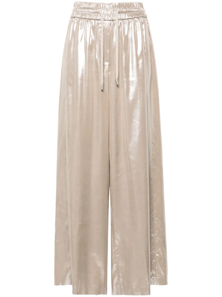  Peserico Lamé Wide-leg Trousers - Gold 
