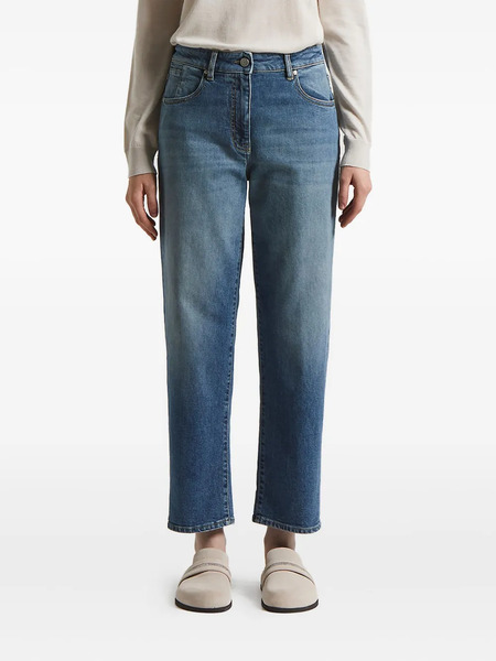  Peserico Logo-patch Five-pocket Jeans - Blue 