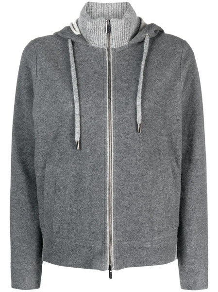  Peserico Mélange-effect Hooded Jacket - Grey 