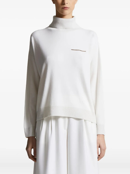  Peserico Mock Neck Sweater - White 