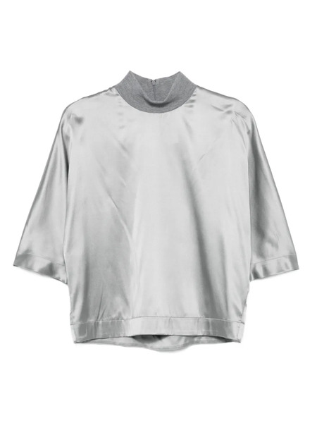  Peserico Mock-neck T-shirt - Grey 