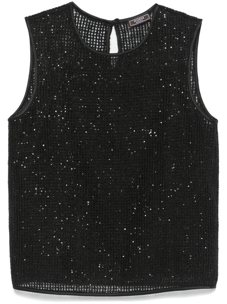  Peserico Open-knit Top - Black 