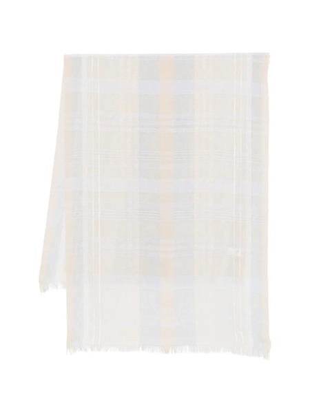  Peserico Plaid Fringed Scarf - Neutrals 