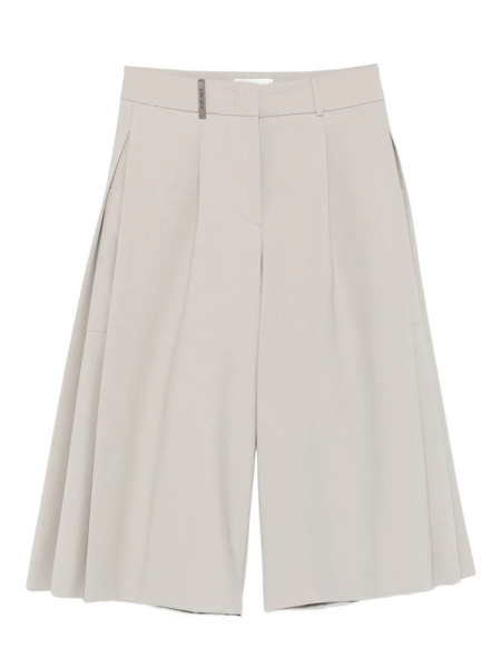  Peserico Pleated Cropped Trousers - Grey 