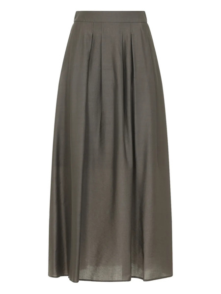  Peserico Pleated-detail Midi Skirt - Brown 
