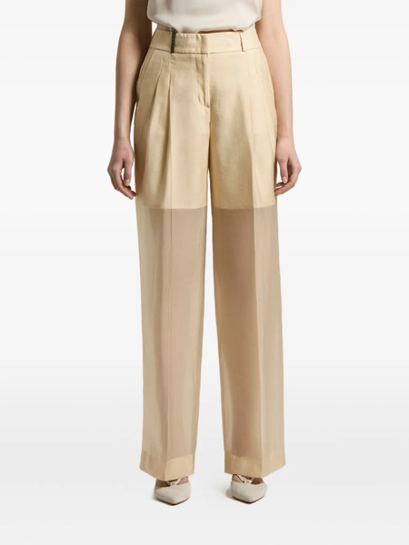  Peserico Pleated-front Sheer Trousers - Neutrals 