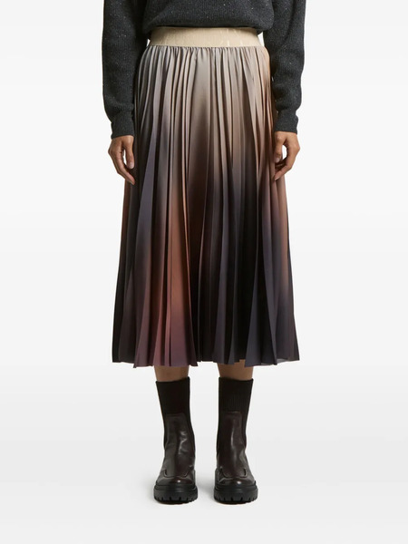  Peserico Pleated Ombre Midi Skirt - Brown 