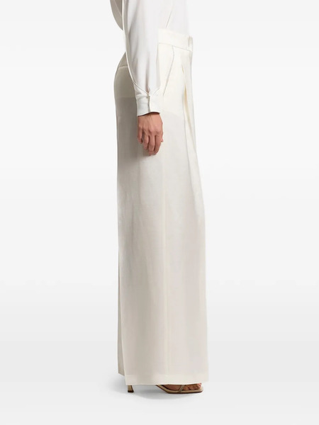  Peserico Pleated Satin Trousers - White 