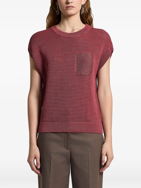  Peserico Pocket Knitted Top - Pink 