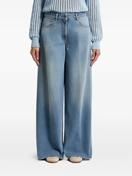  Peserico Pocket Wide-leg Jeans - Blue 