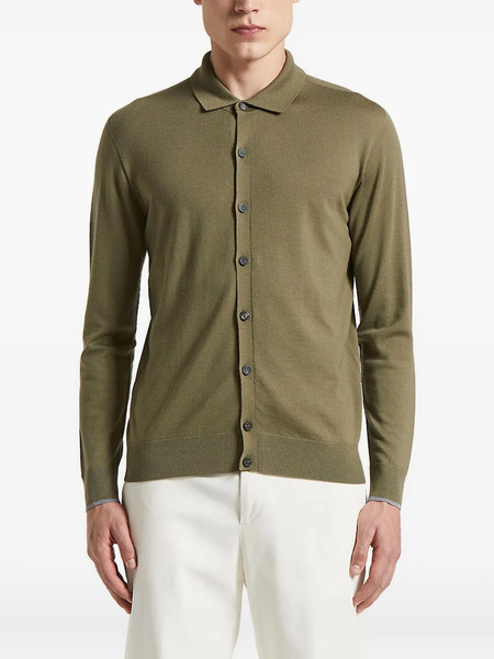  Peserico Polo-neck Buttoned Sweater - Green 