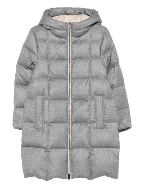  Peserico Quilted Hooded Coat - Grey 