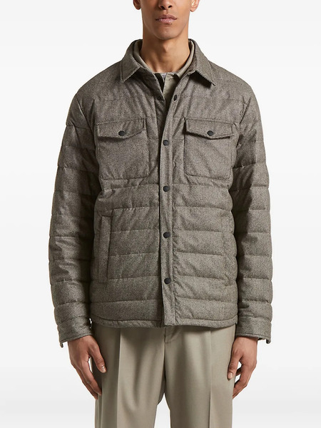  Peserico Quilted Houndstooth Jacket - Brown 