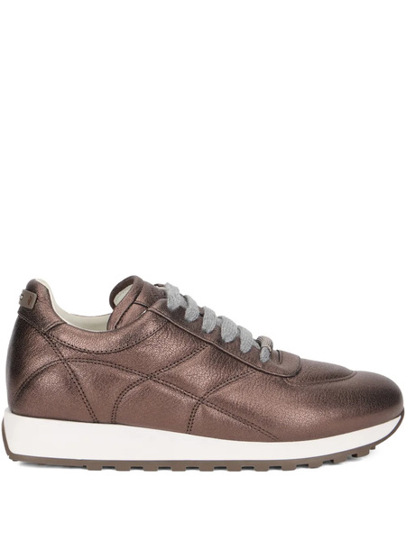  Peserico Quilted Lace-up Sneakers - Brown 
