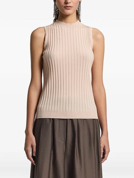  Peserico Ribbed Sleeveless Top - Neutrals 