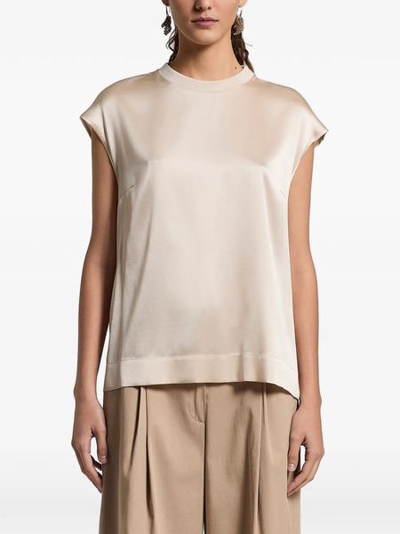  Peserico Ribbed-trim Top - Neutrals 