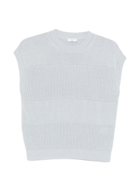  Peserico Ribbed Vest - Blue 