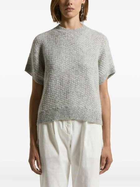  Peserico Round-neck Short-sleeve Sweater - Grey 