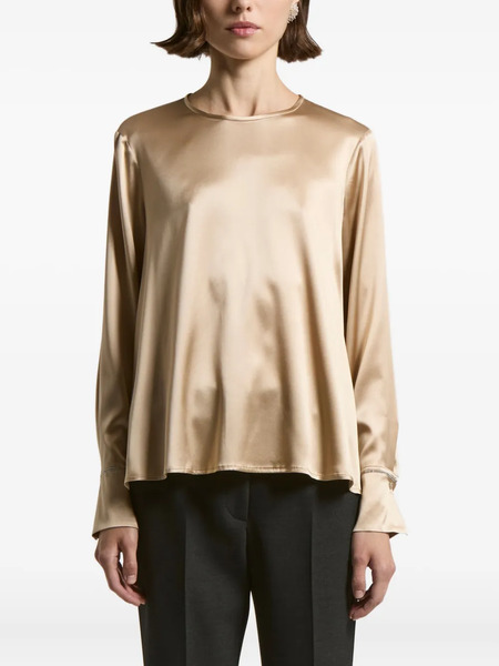  Peserico Round-neck Silk-blend Blouse - Neutrals 