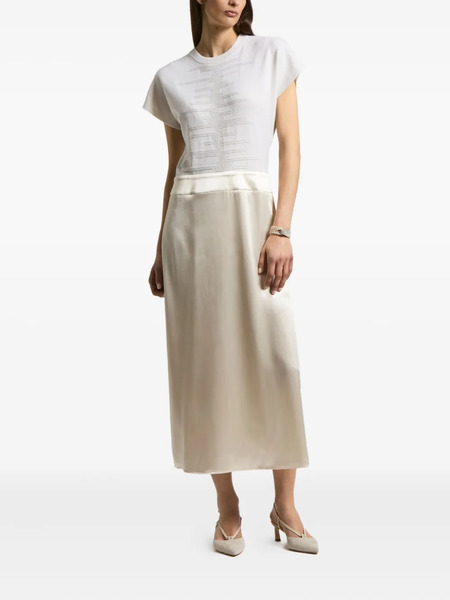  Peserico Satin Midi Dress - White 