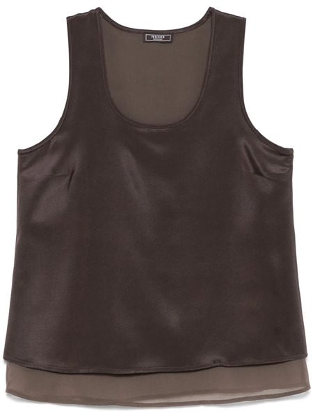  Peserico Satined Tank Top - Brown 