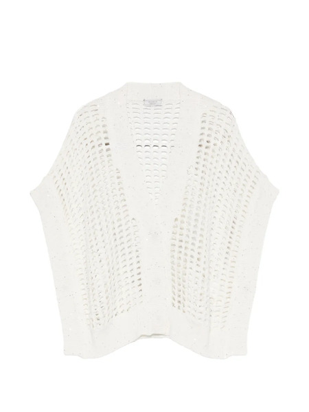  Peserico Sequin-embellishment Vest - White 