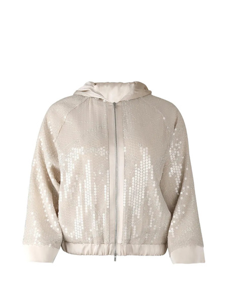  Peserico Sequin-embellishment Zip-fastening Jacket - Neutrals 