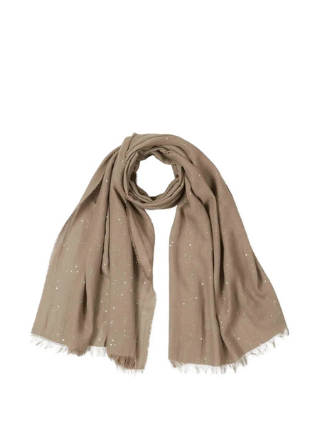  Peserico Sequin Fringed Scarf - Neutrals 