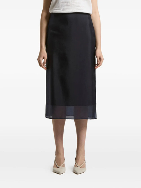  Peserico Silk-panel Midi Skirt - Blue 