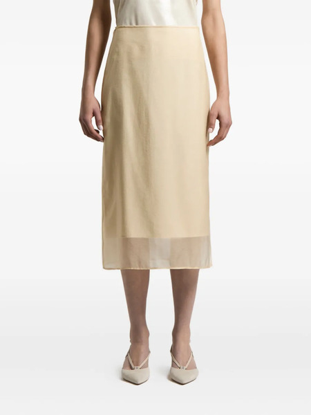  Peserico Silk-panelled Midi Skirt - Neutrals 
