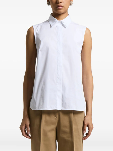  Peserico Sleeveless Collared Shirt - White 