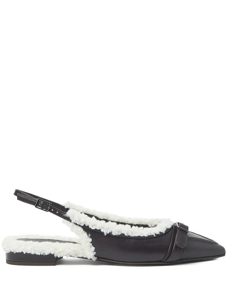  Peserico Slingback Buckle-detail Flat Mules - Black 